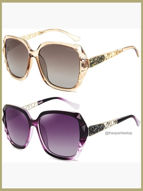 Oversized Polarized Sunglasses with UV Protection Composite Frame